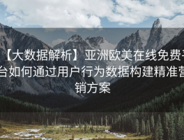 【大数据解析】亚洲欧美在线免费平台如何通过用户行为数据构建精准营销方案
