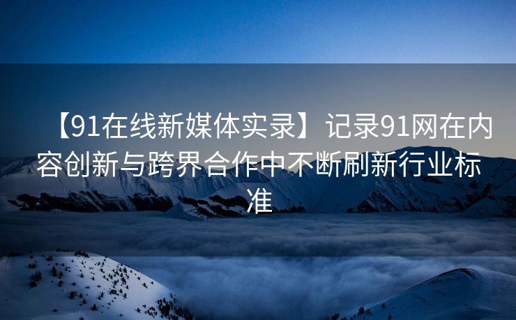 【91在线新媒体实录】记录91网在内容创新与跨界合作中不断刷新行业标准
