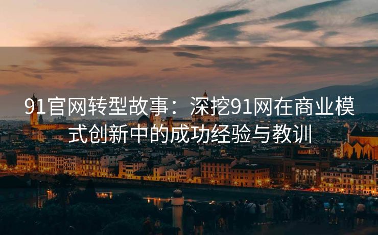 91官网转型故事：深挖91网在商业模式创新中的成功经验与教训